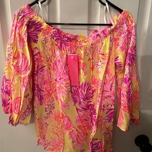 Nevie long sleeve off the shoulder top